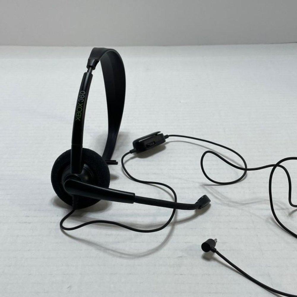 Genuine Microsoft XBOX 360 Wired Chat Headset with Boom Mic - GUC